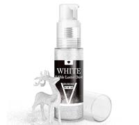 Spray Paillettes Comestibles, 20g Paillettes Alimentaires Comestibles pour Gâteaux de Pâques, Cupcake, Fondants, Chocolat - Colorant Alimentaire Poudre pour Pâtisserie, Décoration de Boissons (Blanc)
