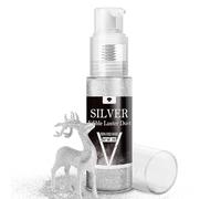 Spray Paillettes Comestibles, 20g Paillettes Alimentaires Comestibles pour Gâteaux de Pâques, Cupcake, Fondant, Chocolat - Colorant Alimentaire Poudre pour Pâtisserie, Décoration de Boissons (Argenté)