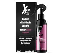 Spray Parfum voiture interieur senteur Vanille Caramel - 300 ml - Désodorisant non entêtant, longue durée et assainissant - Format poche - Concentré et économique - Fabriqué en Italie