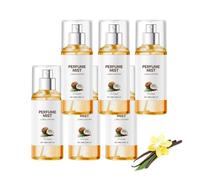 Spray parfumé pour femme à la noix de coco, avec brume parfumée à la vanille, parfum quotidien, spray longue tenue pour les cheveux et le corps, texture légère, de jour comme de nuit (6PCS)