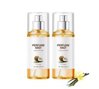 Spray parfumé pour femme à la noix de coco, avec brume parfumée à la vanille, parfum quotidien, spray longue tenue pour les cheveux et le corps, texture légère, de jour comme de nuit (2PCS)