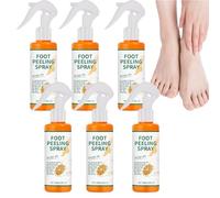 Spray peeling des pieds à l'huile d'orange, spray exfoliant peeling des pieds au thé vert, soin hydratant pour les talons et les callosités, peeling instantané des pieds (6pcs)