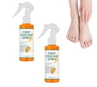 Spray peeling des pieds à l'huile d'orange, spray exfoliant peeling des pieds au thé vert, soin hydratant pour les talons et les callosités, peeling instantané des pieds (2pcs)