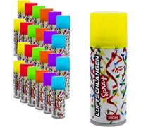 Spray pour banderoles 100 ml fluorescent - 24 pièces - banderoles de décoration de carnaval en 6 couleurs vives