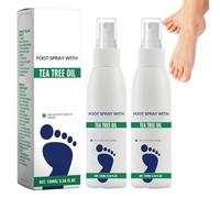 Spray pour les pieds à l'huile d'arbre à thé, spray anti-odeurs pour pieds malodorants, contrôle des odeurs et réparation des crevasses, rafraîchissant naturel (2pcs)