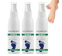 Spray pour les pieds à l'huile d'arbre à thé, spray anti-odeurs pour pieds malodorants, contrôle des odeurs et réparation des crevasses, rafraîchissant naturel (3pcs)