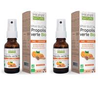 Spray Propolis Verte Bio - Extrait de Pépins de Pamplemousse, Miel et Orange - Sans Alcool - 20 ml - Propos'Nature - 100% naturel - Certifié BIO (Lot de 2)
