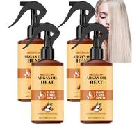 Spray protecteur de chaleur à l'huile d'argan, Spray anti-frisottis à l'huile d'argan du Maroc, Soin réparateur et protecteur thermique pour cheveux lissés, Hydratation et contrôle des (4pcs)