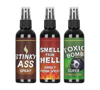 Spray Puant Liquide pour Pet - Jouets Farce et Humour, 3 Flacons de Liquide Malodorant Spray Humide | Cadeau pour Femmes Hommes Fêtes de Noël Anniversaire Bureau Maison