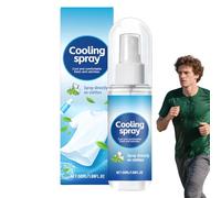 Spray rafraîchissant pour vêtements corporels - 50 ml - Liquide rafraîchissant par temps chaud - Non gras - Pour voyage, camping, plage, vacances, randonnée, yoga, course à pied, athlètes