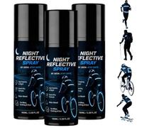 Spray réfléchissant de nuit, 100 ml de peinture en aérosol transparente et | Peinture fluorescente de sécurité résistante aux intempéries pour le cyclisme de nuit, la course, la marche, la circulation