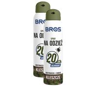 Spray répulsif anti-tiques pour vêtements Bros - 2 x 90 ml