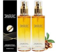 Spray revitalisant sans rinçage pour cuir chevelu et cheveux, huile capillaire parfumée réconfortante, Costume pour les cheveux secs, crépus et endommagés (80ml, 2pcs)