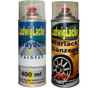 Spray Set pour VW Summer Blue Code couleur la5 F ou E1 ou e1e1 modèles 2001-2013 Uni Vernis * 2 Boîtes de spray Louis Vernis Vernis Spray de laque en kit - Une base Spray 400 ml et une boîte Vernis transparent brillant 400 ml. Les deux Spray de laque Auto Boîtes contenant 1 K.