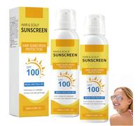 Spray solaire SPF 100 pour cheveux et cuir chevelu, brume de protection UV à large spectre, spray léger et non gras prévenant la décoloration et les dommages causés par le soleil, 100 ml (2Pièce)