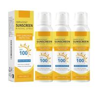 Spray Solaire SPF 100 Pour Cheveux Et Cuir Chevelu, Brume Invisible Et Légère Offrant Une Protection UV, Texture Légère Qui Ne Dessèche Pas, Prévient La Décoloration Et Le Dessèchement (3pcs)