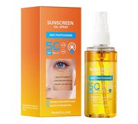 Spray solaire SPF 50 - Spray solaire 50 - Résistant à l'eau - Huile solaire - Spray solaire pour visage et corps - Transparent (1 pièce)