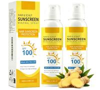 Spray solaire SPF pour cuir chevelu et cheveux avec protection UV ; brume légère et non grasse prévenant la décoloration et le dessèchement ; soin solaire quotidien pour l'extérieur. (2Pièce)