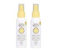 Spray solaire Sun Bum Baby Bum SPF 50 | Protection min rale UVA/UVB visage et corps pour peaux sensibles | Sans parfum | Format voyage | 90 ml |