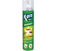 Spray Terre de Diatomee - ?limine les Insectes Rampants - Punaises de lit, fourmis, puces, cafards.Effect Pr¿¿ventif et Curatif- A¿¿rosol 400ML
