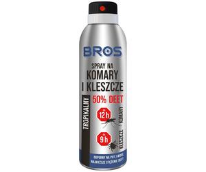 Spray tropical contre les moustiques et les tiques 50% DEET 90 ml Bros
