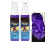 Spray Violet Cheveux Temporaire 30 ml, Spray Colorant Cheveux Violet, Sprays De Couleur Violét Temporaire Pour Cheveux, Teinture Fantaisie Lavable En Un Shampoing, Pour Déguisements, Festivals (2PC)