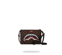 SPRAYGROUND Pochette Sharks In Paris WTF Bubble Brown Crossover Clutch | Dragonne amovible, poignée avant et poche cachée