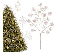 Sprays décoratifs pour sapin de Noël en perles de cristal, (Rose * 20) | Ensemble de 20 pièces d'ornements de vacances étincelants - sprays décoratifs créatifs pour les arbres de Noël.