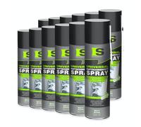 Spraytive 12 x 500 ml Spray de graisse adhésive universelle - Graisse lubrifiante et huile dégrippante pour voiture, articulations, roulements et charnières - graisse en aérosol haute viscosité