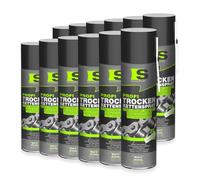 Spraytive 12 x 500ml Spray de chaîne sec professionnel - Lubrifiant pour chaîne avec PTFE, graisse de chaîne pour vélo, moto, machines et engrenages - adhérent - aucun écoulement - protection toutes