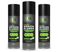 Spraytive 3 x 500 ml de colle en spray : pour textiles, non-tissés, mousse, cuir, ciel de toit, tapis, papier et plus encore - Forte adhérence permanente avec réglage de pulvérisation variable