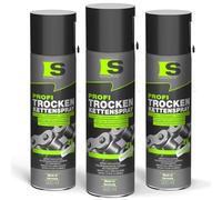 Spraytive 3 x 500ml Spray de chaîne sec professionnel - Lubrifiant pour chaîne avec PTFE, graisse de chaîne pour vélo, moto, machines et engrenages - adhérent - aucun éjection - protection toutes