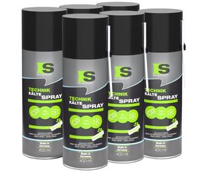 Spraytive 6 aérosols de 400 ml à froid pour atelier : spray de glace jusqu'à -50 °C + extension de pulvérisation de 50 cm - pour résolution de problèmes, test de capteurs, aide au montage