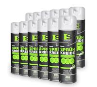 Spraytive Lot de 12 sprays de craie blanche en spray de 500 ml - Peinture à la craie lumineuse lavable pour extérieur, marquage de sol, spray de marquage temporaire pour asphalte, herbe, béton