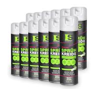 Spraytive Lot de 12 sprays de craie en spray de 500 ml rose fluo - Peinture à la craie lumineuse lavable pour extérieur, marquage de sol, spray de marquage temporaire pour asphalte, herbe, béton