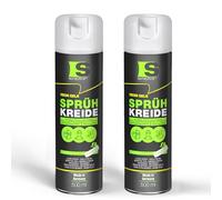 Spraytive Lot de 2 sprays de craie en spray de 500 ml - Jaune fluo - Lavable - Pour extérieur - Marquage de sol - Spray de marquage temporaire pour asphalte, herbe, béton