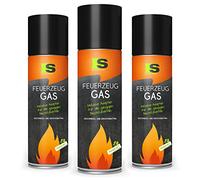 Spraytive Lot de 3 gaz butane XXL de 500 ml pour brûleurs de flammes et briquets - Gaz compatible avec Clipper, jet flamme, brûleur de cuisine, etc.