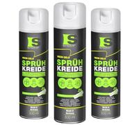 Spraytive Lot de 3 sprays de craie en 500 ml - Jaune fluo - Lavable - Pour extérieur - Marquage de sol - Spray de marquage temporaire pour asphalte, herbe, béton