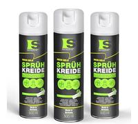 Spraytive Lot de 3 sprays de craie en spray de 500 ml - Jaune fluo - Lavable - Pour extérieur - Marquage de sol - Spray de marquage temporaire pour asphalte, herbe, béton