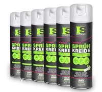 Spraytive Lot de 6 sprays de craie en spray de 500 ml - Rose fluo - Lavable - Pour extérieur - Marquage de sol - Spray de marquage temporaire pour asphalte, herbe, béton