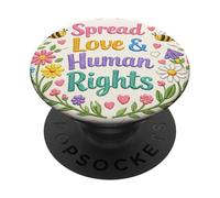 Spread Love & Human Rights Protest Citation Art coloré PopSockets PopGrip Adhésif