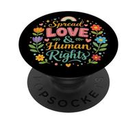 Spread Love & Human Rights Protest Citation Art coloré PopSockets PopGrip Adhésif