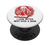 Spread Those Pages Good Girl I Look Better Bent Over a Book PopSockets PopGrip Adhésif