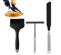 Spreader à crêpes - 3 pièces - Spatule à crêpes - Outil de grattage à crêpes en silicone - Outils de cuisson résistants à la chaleur pour la friture, la saute, la cuisson à la maison, le breakfast, la