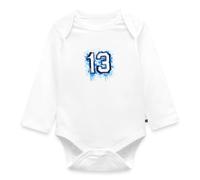 Spreadshirt 13 Marseille Graffiti Bouches-du-Rhône Fierté Marseillaise Body Manches Longues Bébé Bio, 56 (0-2 mois), blanc