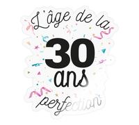 Spreadshirt 30 Ans L'âge de la Perfection Cadeau Anniversaire Humour 30 Ans Autocollant/Sticker, 10 x 10 cm, brillant transparent