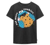 Spreadshirt 5 Rue Sésame Macaron Manger Plus De Biscuits T Shirt Enfant Premium, 134/140 (8 Ans), Anthracite chiné