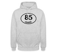 Spreadshirt 85 Vendée Numéro Département Cadeau Vendéen Sweat À Capuche Unisexe, L, Gris Clair chiné