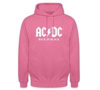 Spreadshirt AC/DC Back in Black Album Logo Blanc Sweat À Capuche Unisexe, XL, Rose