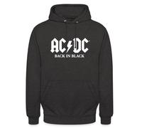 Spreadshirt AC/DC Back in Black Album Logo Blanc Sweat À Capuche Unisexe, XXL, Charbon